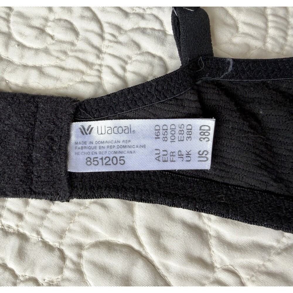 Wacoal 851205 Black Lace Halo Molded Underwire Bra Sz 38D - Picture 4 of 5